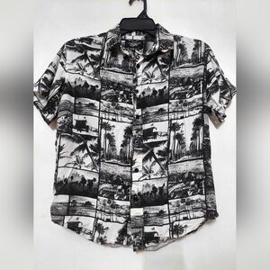 Eighty Eight Black and White Artistic Casual Shirt